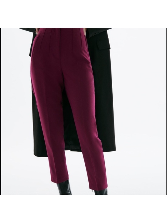 Zara Pants - Zara Burgundy high waisted trousers